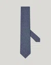 Canali Blue Silk Tie, Micro Pattern In Blue