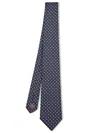 Canali Blue Silk Tie With Geometric Pattern In Blue
