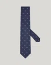 Canali Blue Silk Tie With Minimal Micro Pattern In Blue