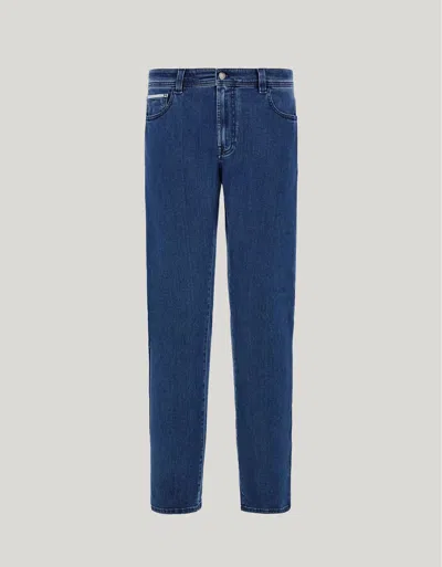 Canali Blue Soft Touch Denim Regular-fit Jeans