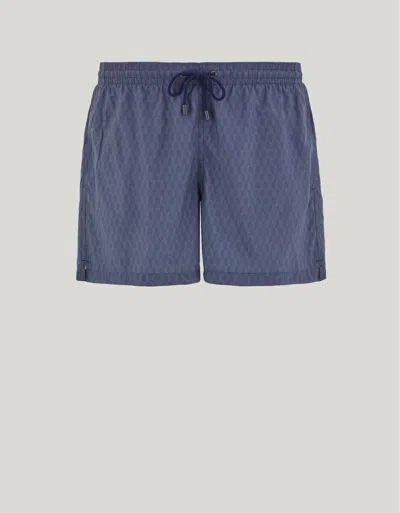 Canali Blue Swim Shorts In Technical Fabric With Functional Pockets