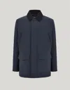 Canali Blue Technical Fabric Lightweight Jacket In Blue