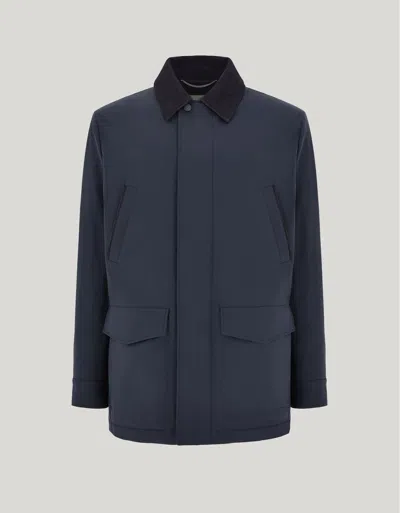 Canali Blue Technical Fabric Lightweight Jacket
