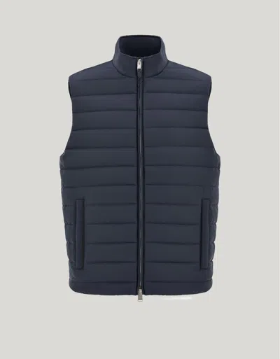 Canali Blue Technical Fabric Regular-fit Vest