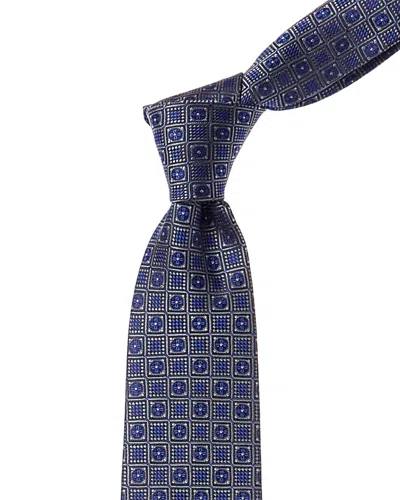 Canali Blue Tile Silk Tie