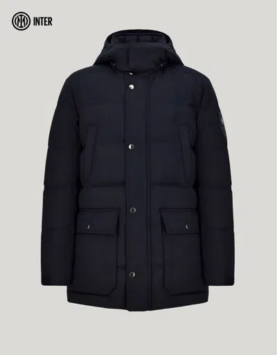 Canali Blue Viscose-blend Down Jacket - Inter Collection