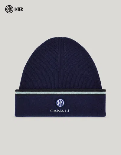 Canali Blue Wool And Cashmere Blend Hat - Inter Collection