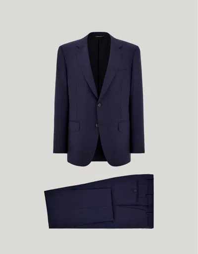 Canali Blue Wool Single-breasted Regular-fit Suit