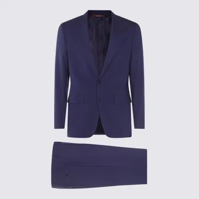 Canali Blue Wool Suits