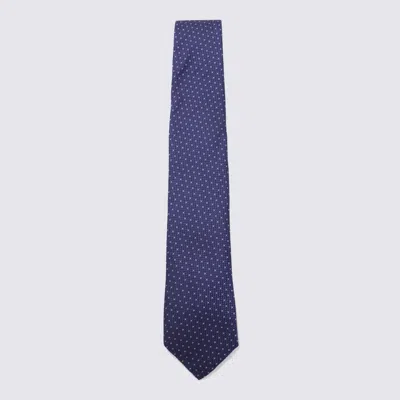 CANALI BLUE WOOL TIE