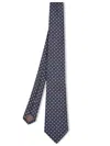 Canali Blue Silk Tie With Geometric Pattern In Blue