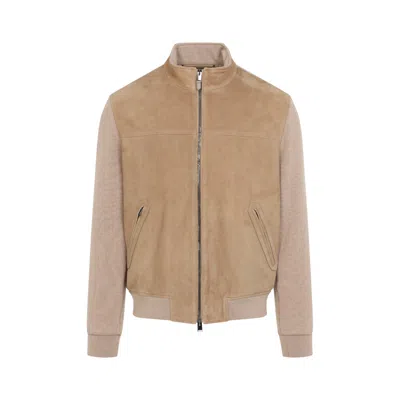 Canali Bomber Jacket In Neutral