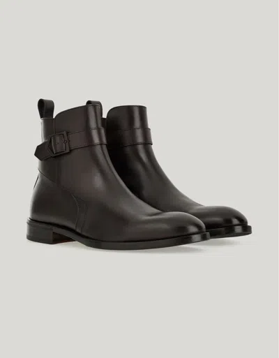 Canali Bottines En Cuir De Veau Lisse Avec Boucle  Emblématique In Black