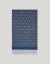 Canali Bouclé Scarf, Gray/blue Lozenge Motif In Blue