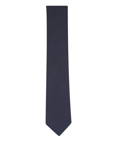 Canali Bouclé Tie In Blue