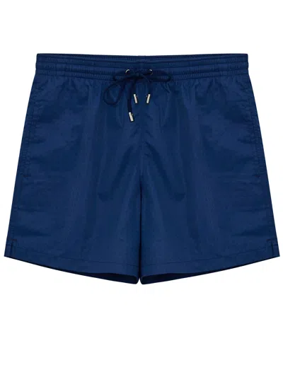 Canali Boxer Costume With Micro Print  In Blu