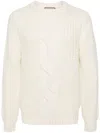 Canali Braided Ribbed Sweater In Neutrals