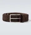 Canali Calfskin Woven Belt