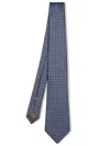 Canali Brown And Blue Micro Pattern Tie In Blue