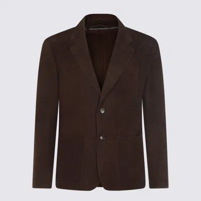 Canali Brown Leather Jacket