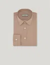 Canali Brown Printed Cotton And Lyocell Casual Shirt In Brown