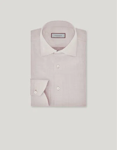 Canali Brown Regular Fit Impeccabile Cotton Shirt In Neutral