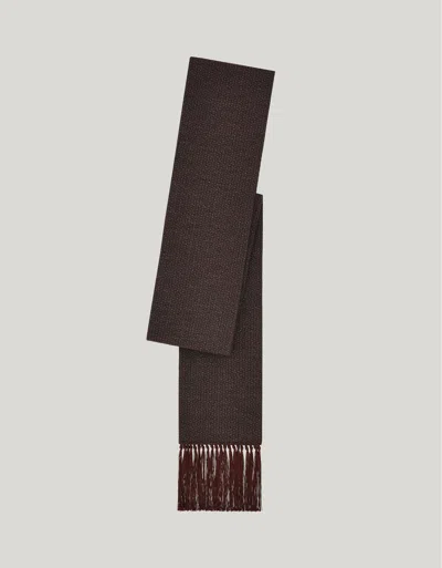 Canali Brown Silk And Cotton Ceremony Scarf