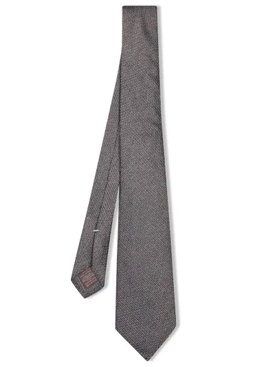 Canali Brown Silk Tie