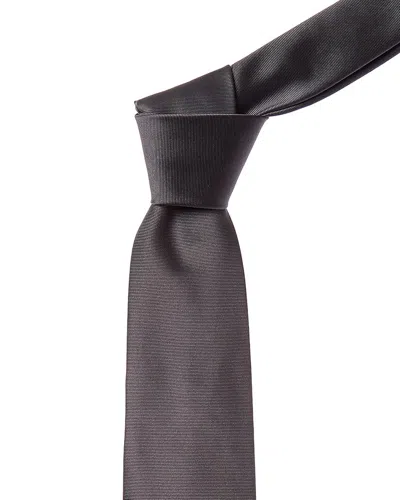 Canali Brown Silk Tie In Gray