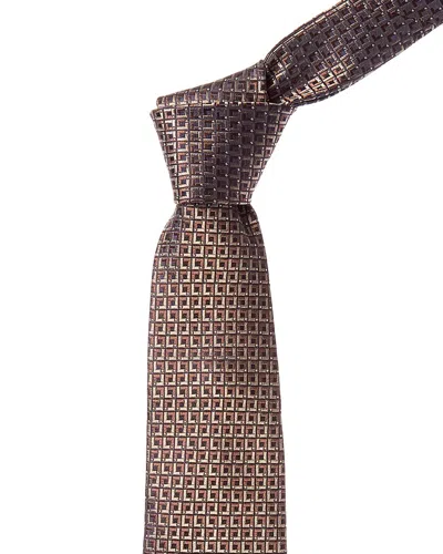Canali Brown Squares Silk Tie