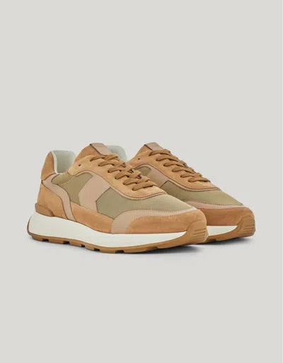 Canali Brown Technical Fabric And Leather Runner Sneakers