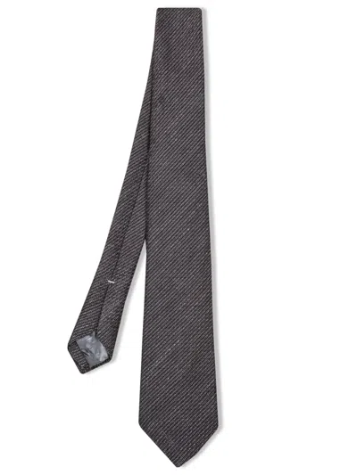 Canali Brown Wave Pattern Tie