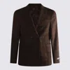 Canali Long-sleeved Blazer In Brown