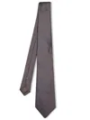 Canali Brown/blue Geometric Micro Pattern Tie In Blue