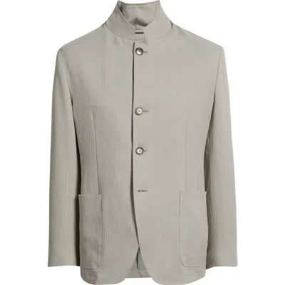 Canali Bruma Trim Fit Linen Jacket In Gray
