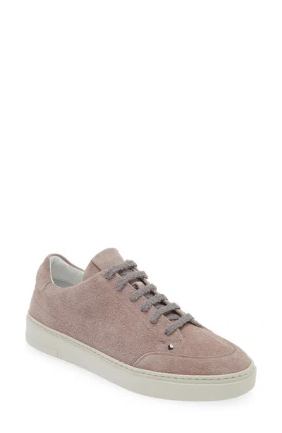 Canali Brushed Suede Low Top Trainer In Pink