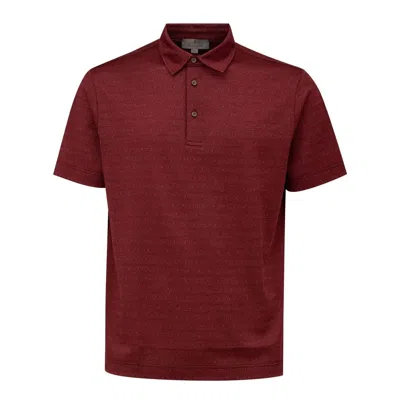 Canali Burgundy Cotton Polo Shirt In Red