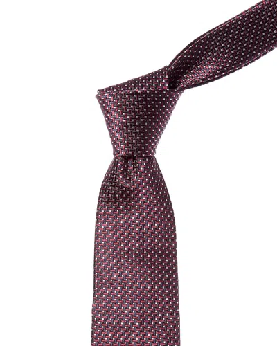 Canali Burgundy Silk Tie In Purple