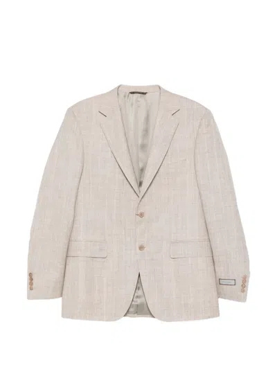 Canali Button Blazer Suit In White