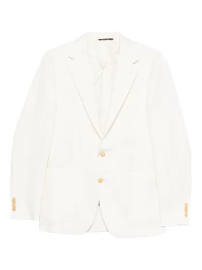 Canali Button-fastening Patch-pockets Blazer In Neutral
