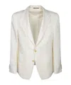 Canali White Linen Jacket In White