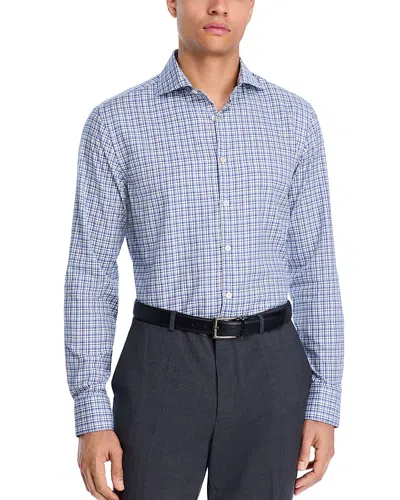 Canali Button Front Sport Shirt In Blue