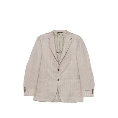 CANALI BUTTON HERRINGBONE BLAZER