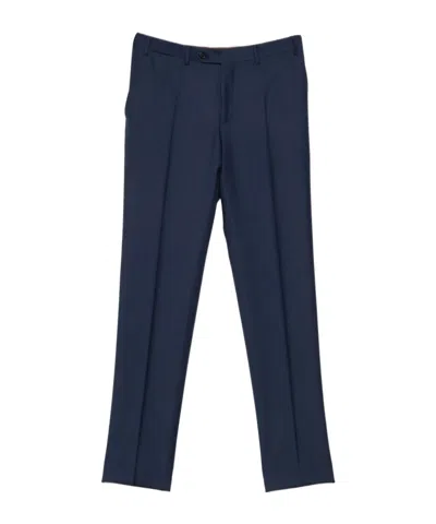 Canali Button Trousers In Blue