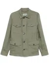 Canali Button-up Jacket In Green