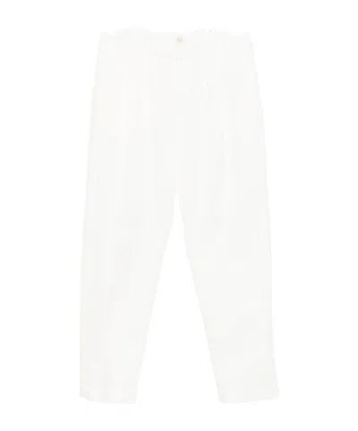 Canali Button-detail Casual Trousers In White