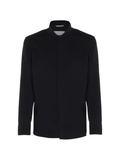 Canali Button-detail Shirt Jacket In Black