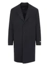 Canali Tailored Wool Coat With Classic Notch Lapel In Gray