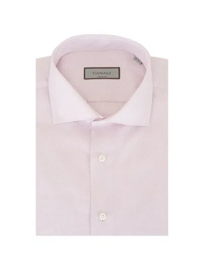 Canali Buttoned Cotton Shirt In Pink