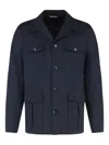 Canali Buttoned Flap-pocket Jacket In Blue